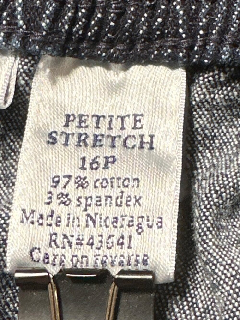 Croft Barrow 16P Blue Denim Capri Stretch Casual Relaxed Fit Jean Grandmacore - Picture 5 of 7